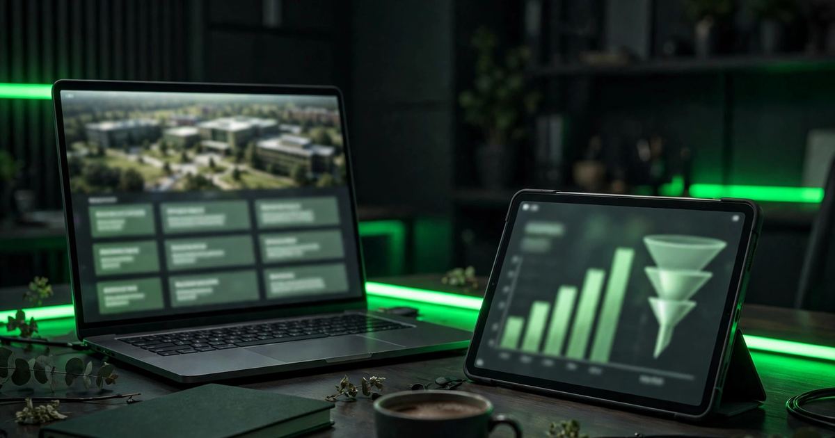 education digital marketing agency website and enrollment growth dashboard