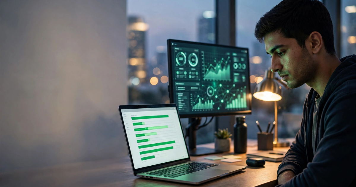 Developer checking a website after migrate website to new host transfer on a laptop