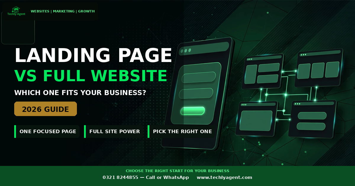 Landing page vs website 2026 comparison guide for Pakistani businesses
