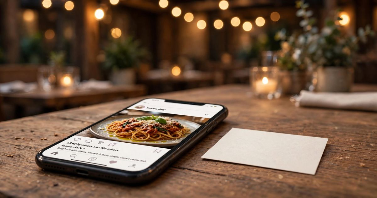 Restaurant table booking coming from Instagram on phone
