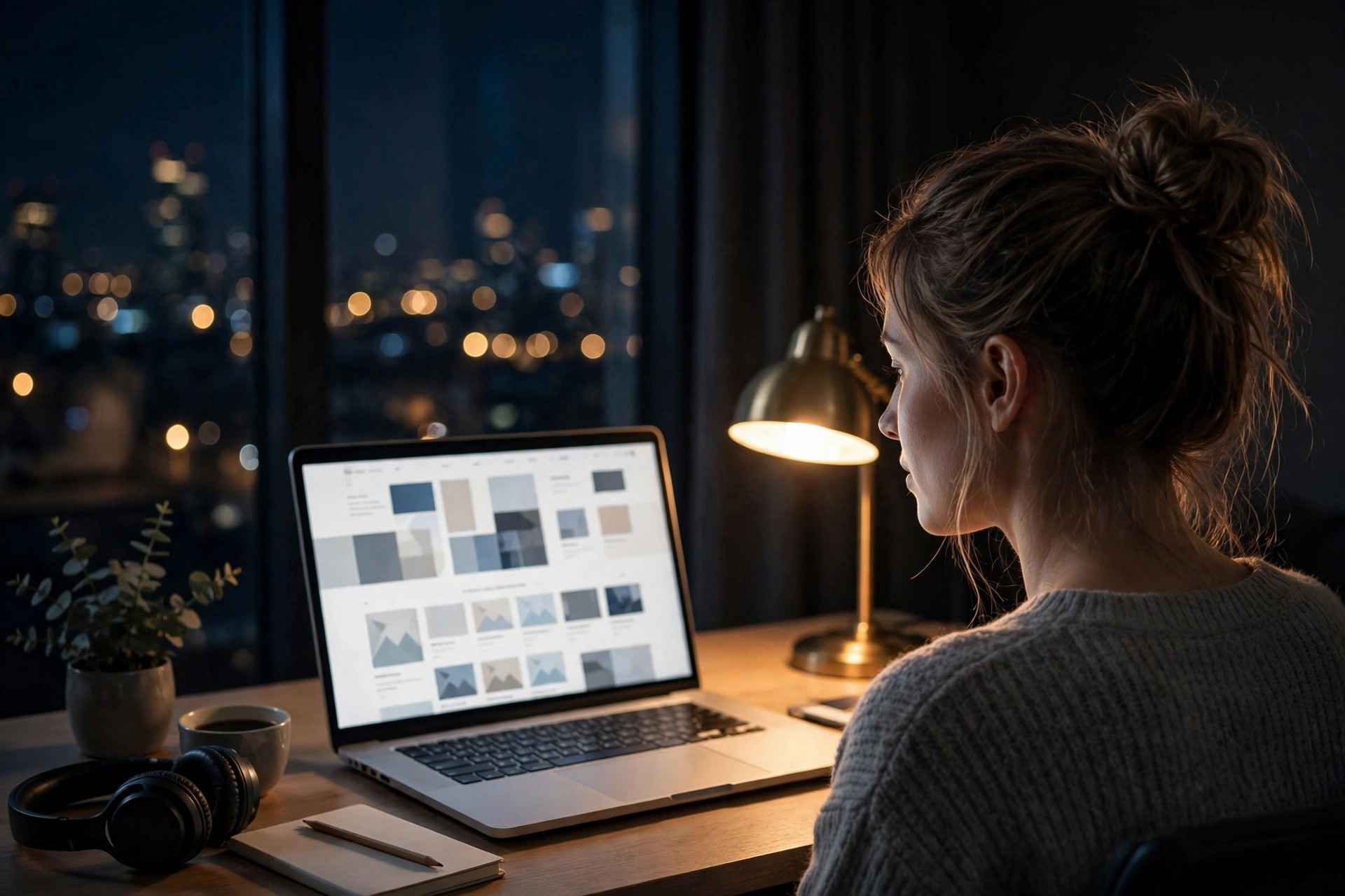 Web developer working at night on a client website - TechlyAgent
