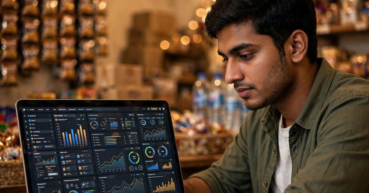 Karachi business owner checking wordpress hosting pakistan website speed on a laptop